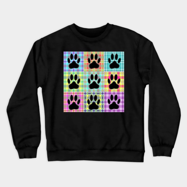 Dog Paw Pattern Quilt Print Crewneck Sweatshirt by Braznyc